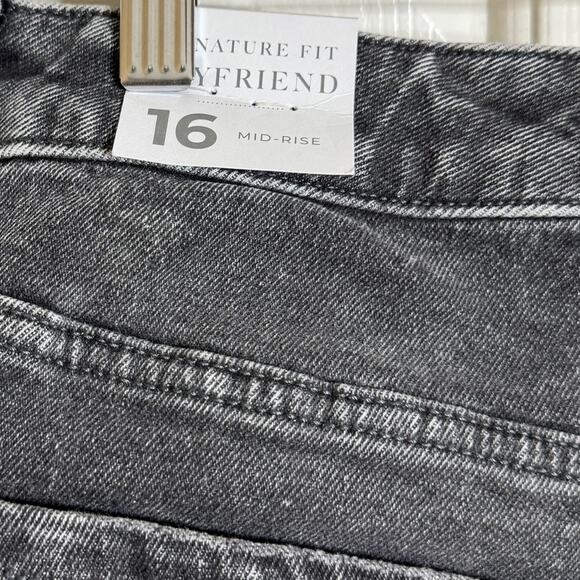 Lane Bryant Signature Fit Boyfriend Mid Rise Jeans Washed Black‎ Womens 16 New - Picture 11 of 12
